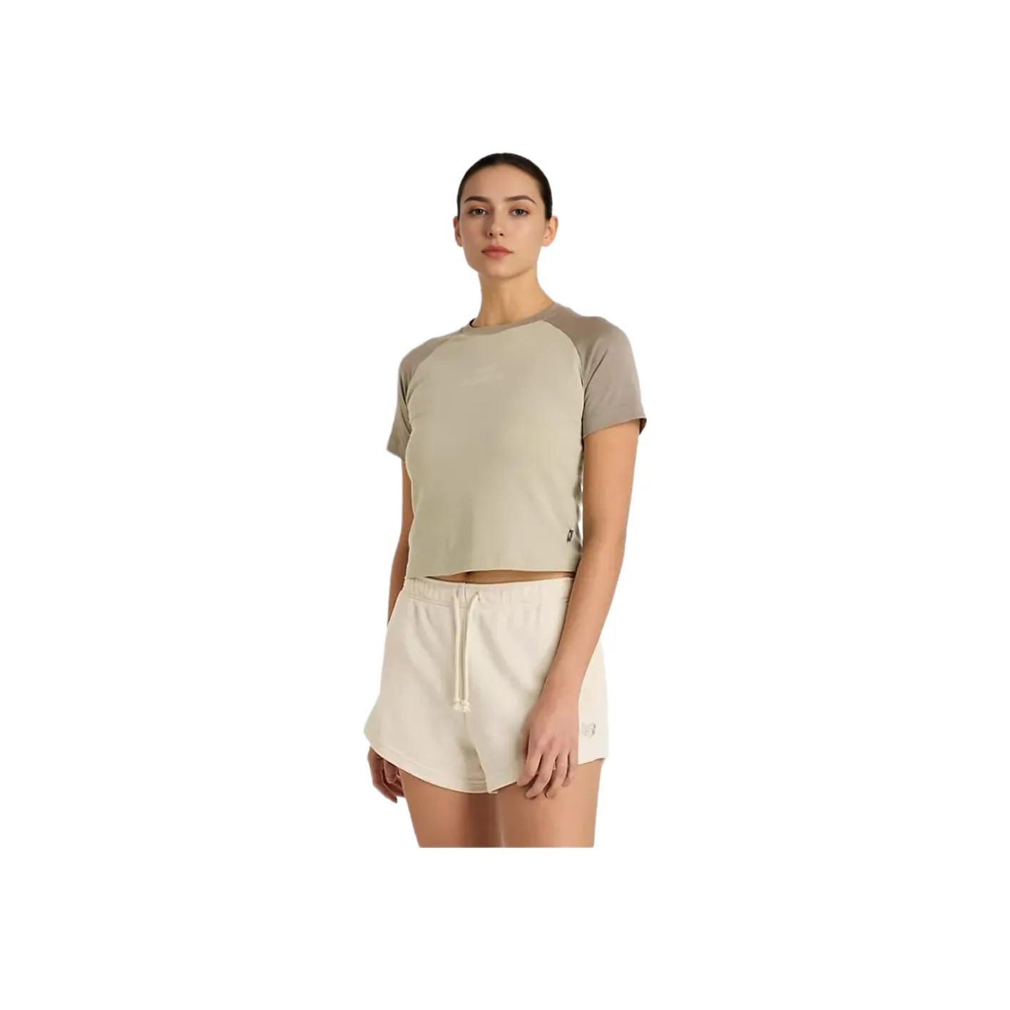 New Balance совместная бренд-рубашка с рукавом реглан T женская зеленая