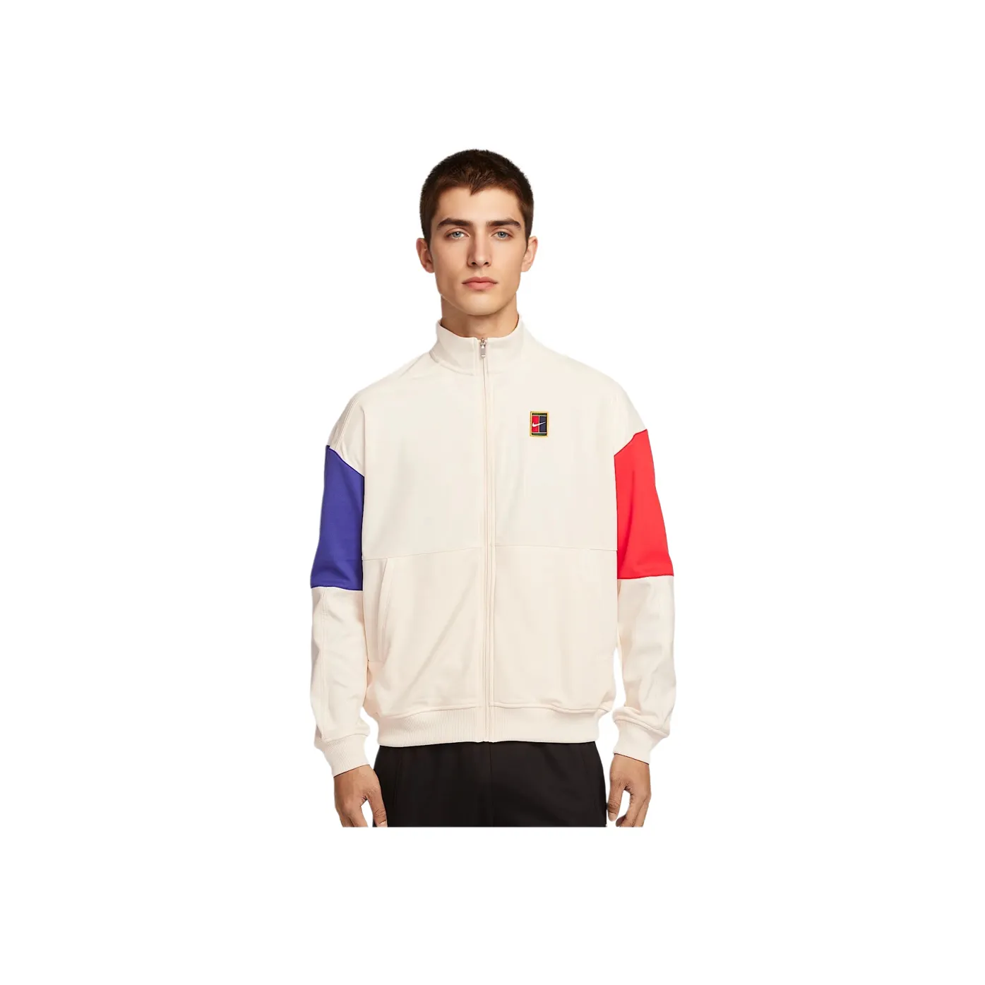 Nike COURT HERITAGE Куртка Мужская Светлый Айвори Белый Полуночный Синий Светло-Красный