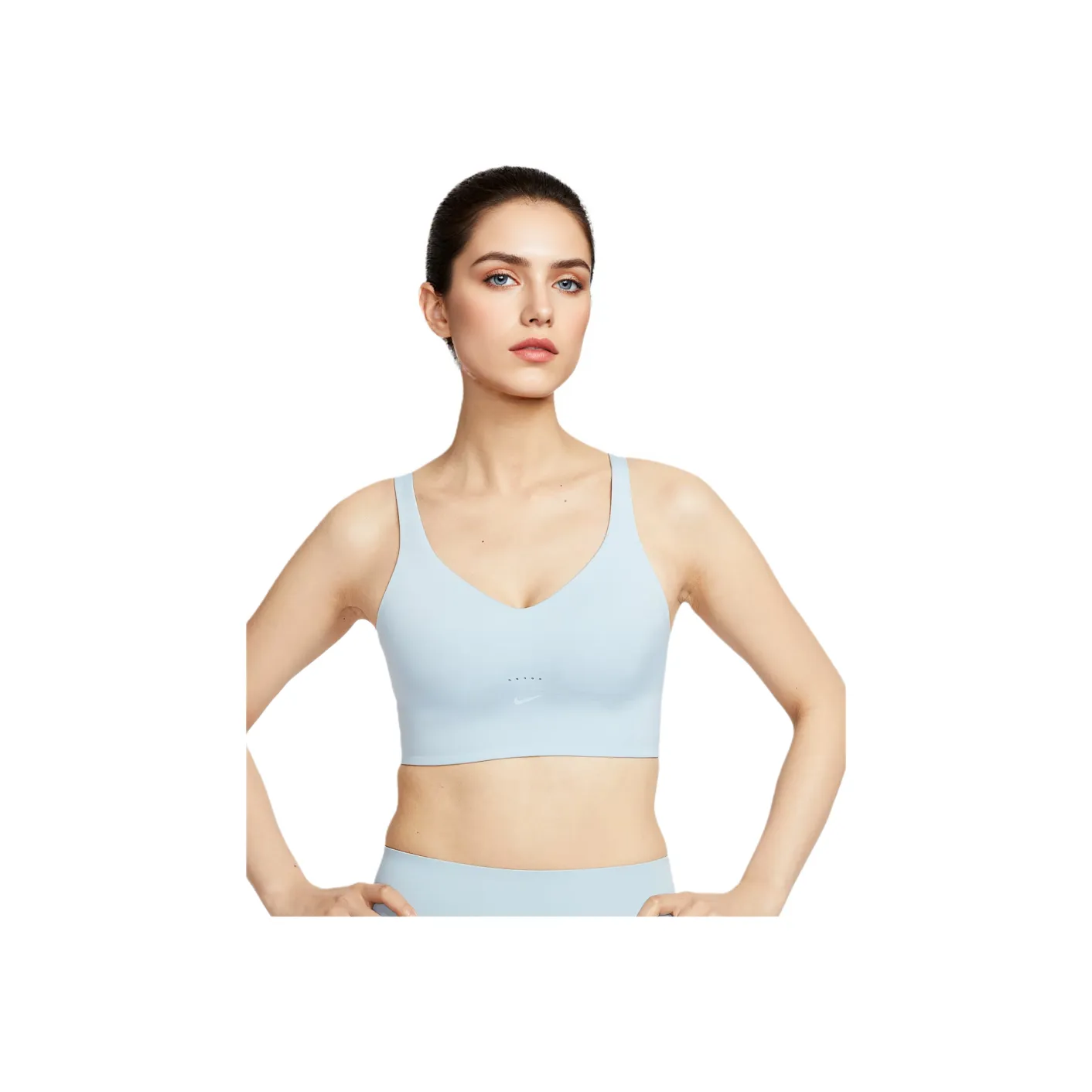 nike AlateDri Форма SS25 Спортивное белье Женское Светло-синий Белый