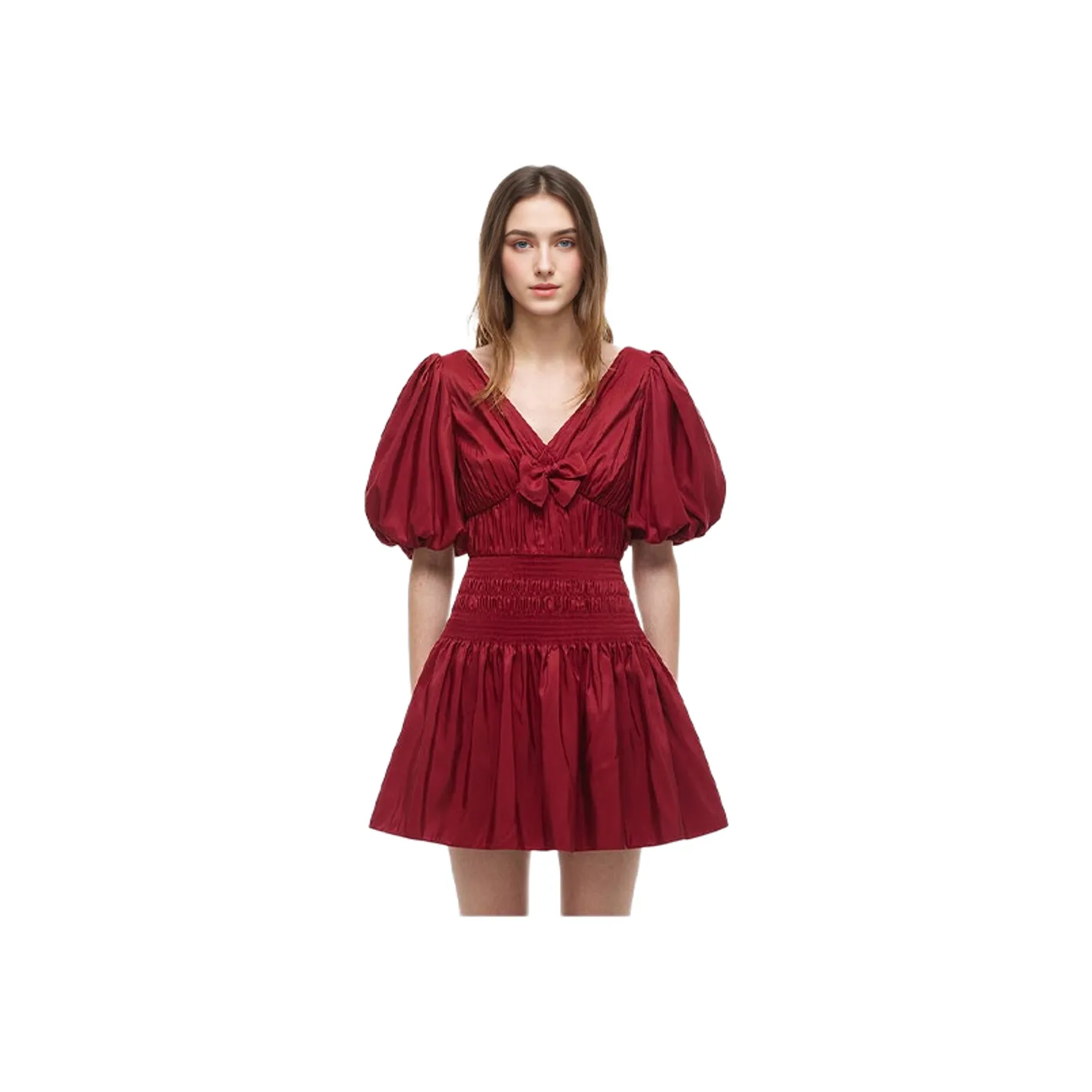 Self portrait FW21 Short Sleeved Dress Women's Dark Burgundy