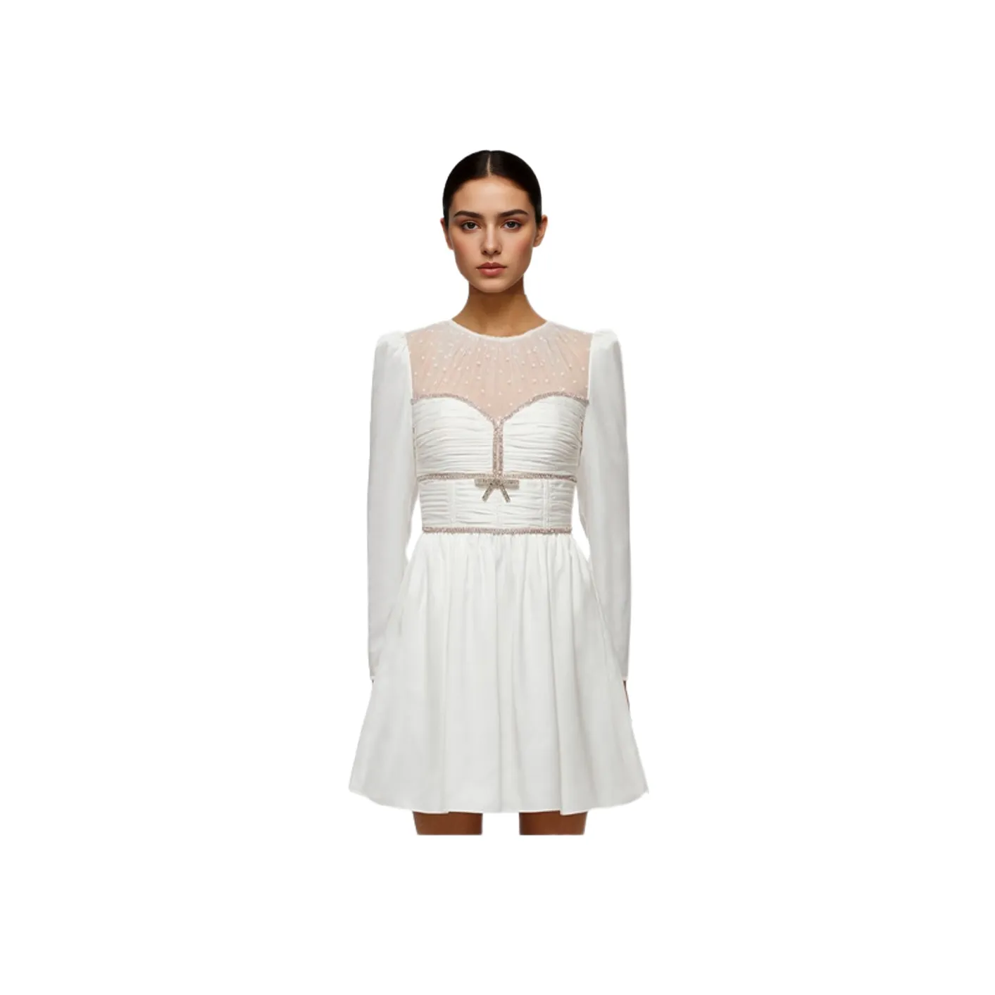 Self-portrait Long-Sleeved Dresses Women's White