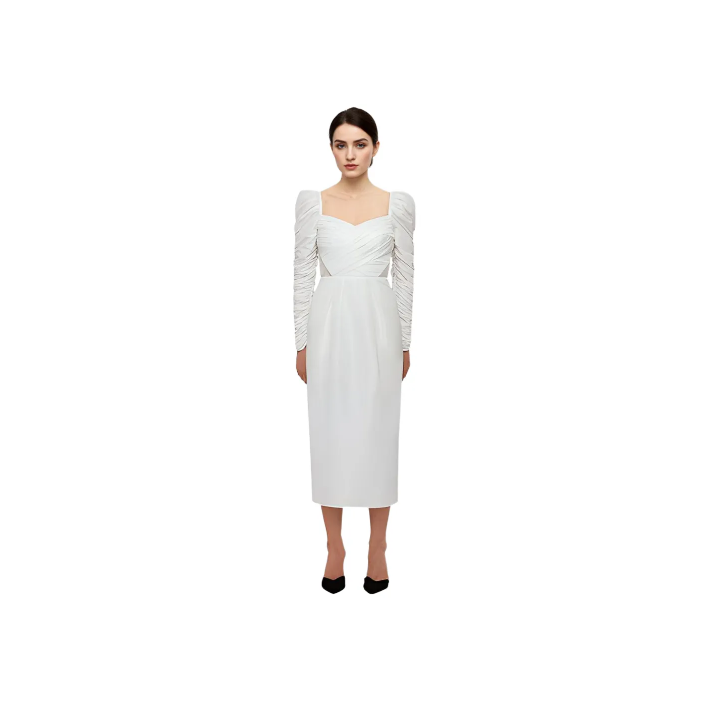 Self Портрет SS22 Длинный рукав Платье Женское Белое