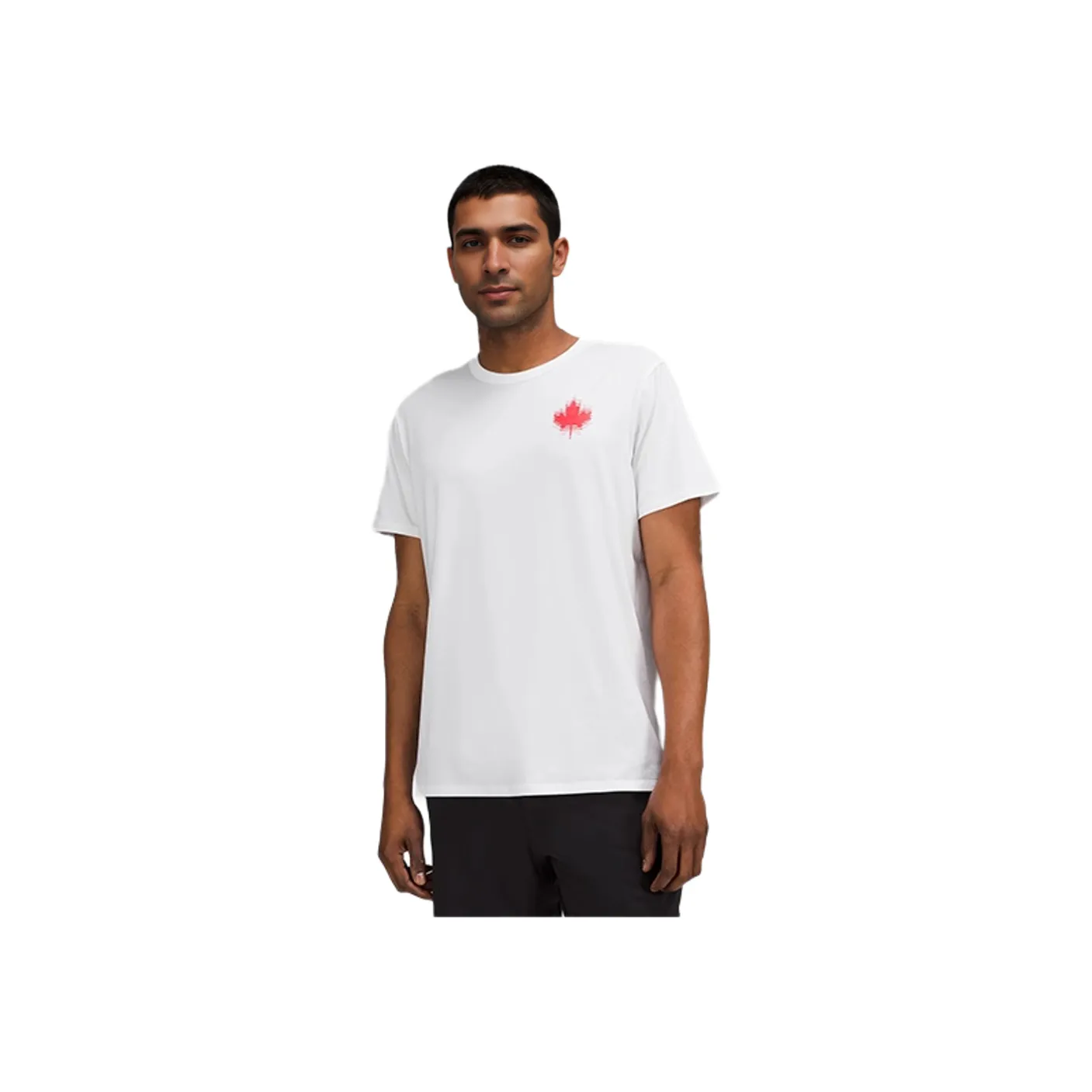 lululemon Team Canada The Fundamental T-Shirt COC Logo в красном цвете мужская футболка