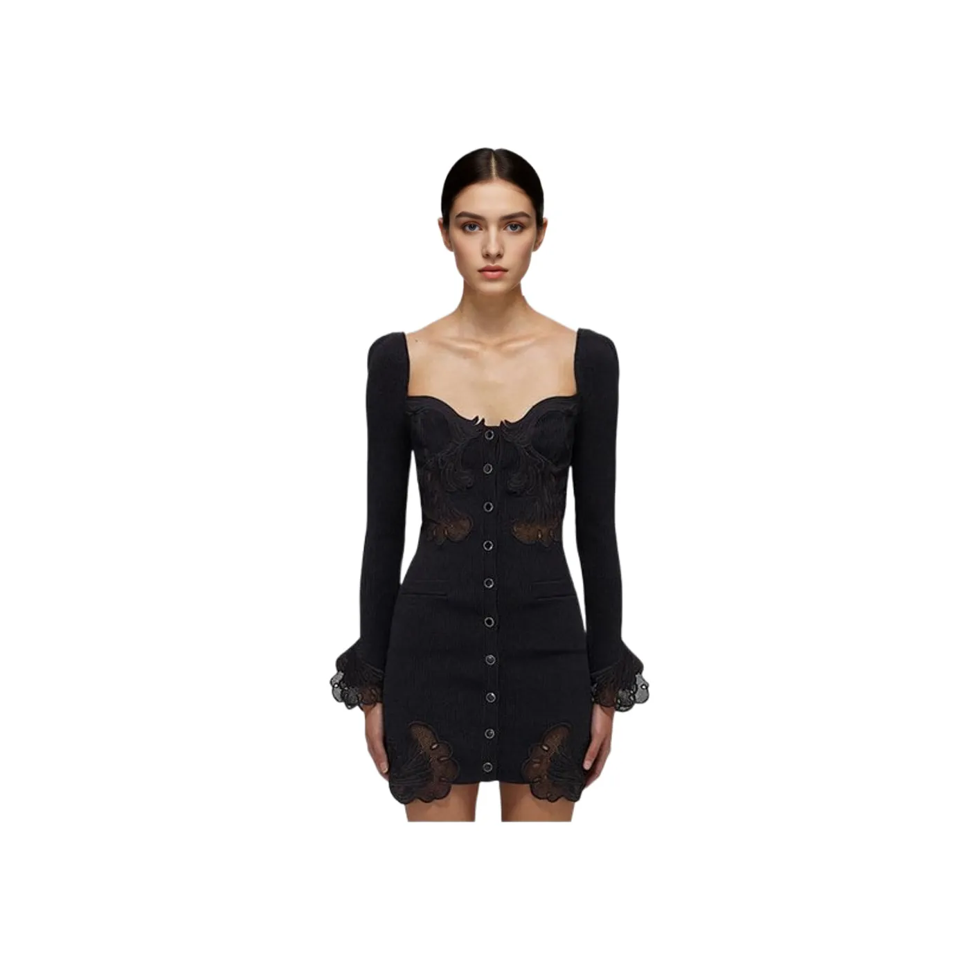 Self portrait SS22 Long Sleeved Dresses Women's Black