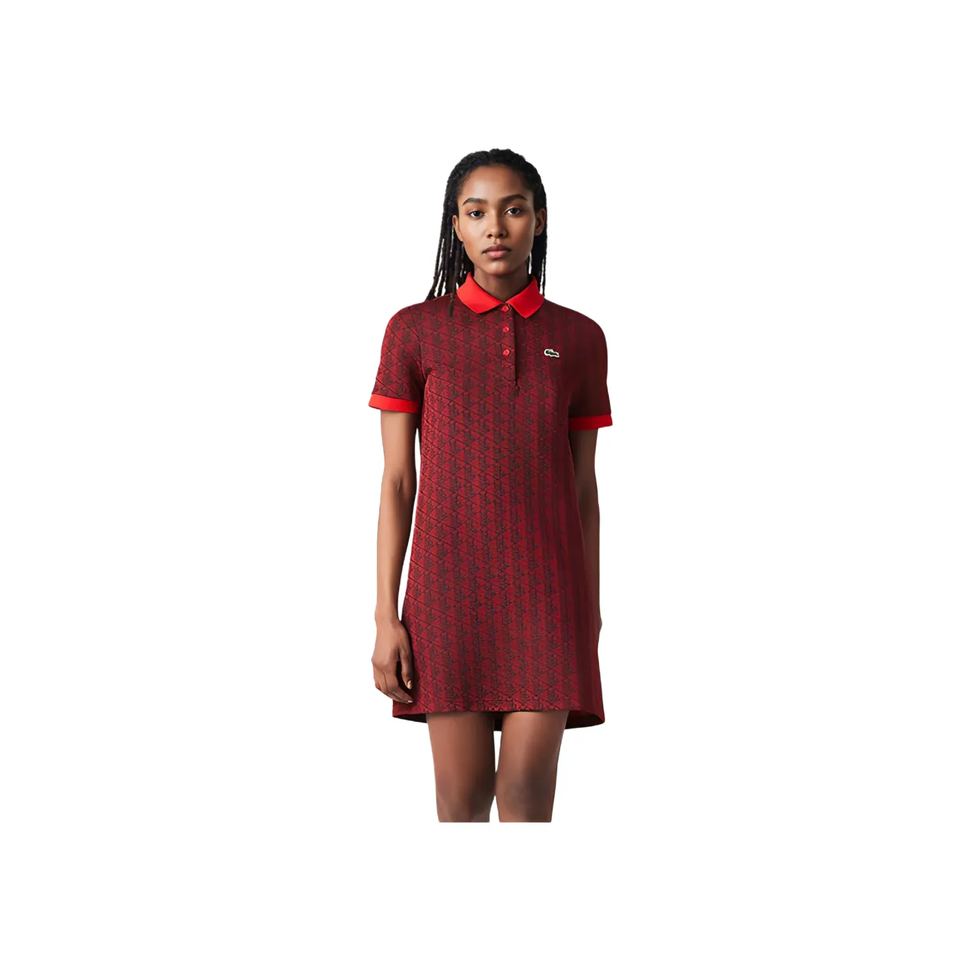 LACOSTE Short Sleeved Dresses Women's Dark Red