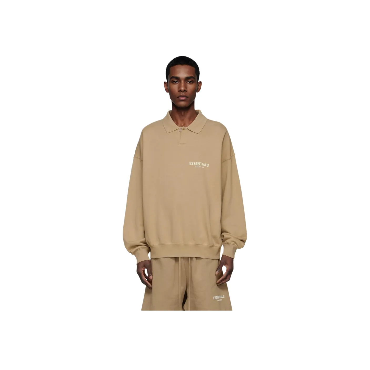 Fear Of God Essentials Logo Patch Velour Shorts