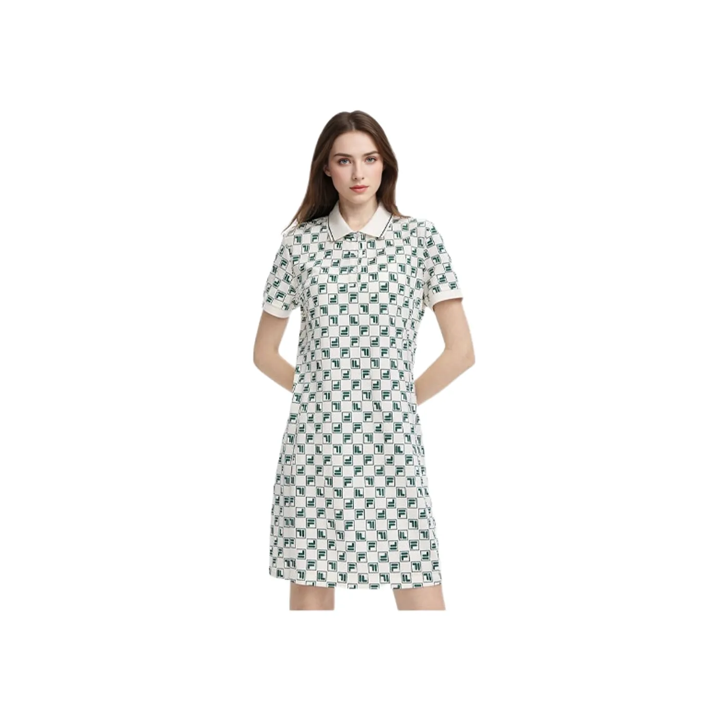 FILA Valentine's Day Collection Short-Sleeved Dresses Women's All Over Print Four