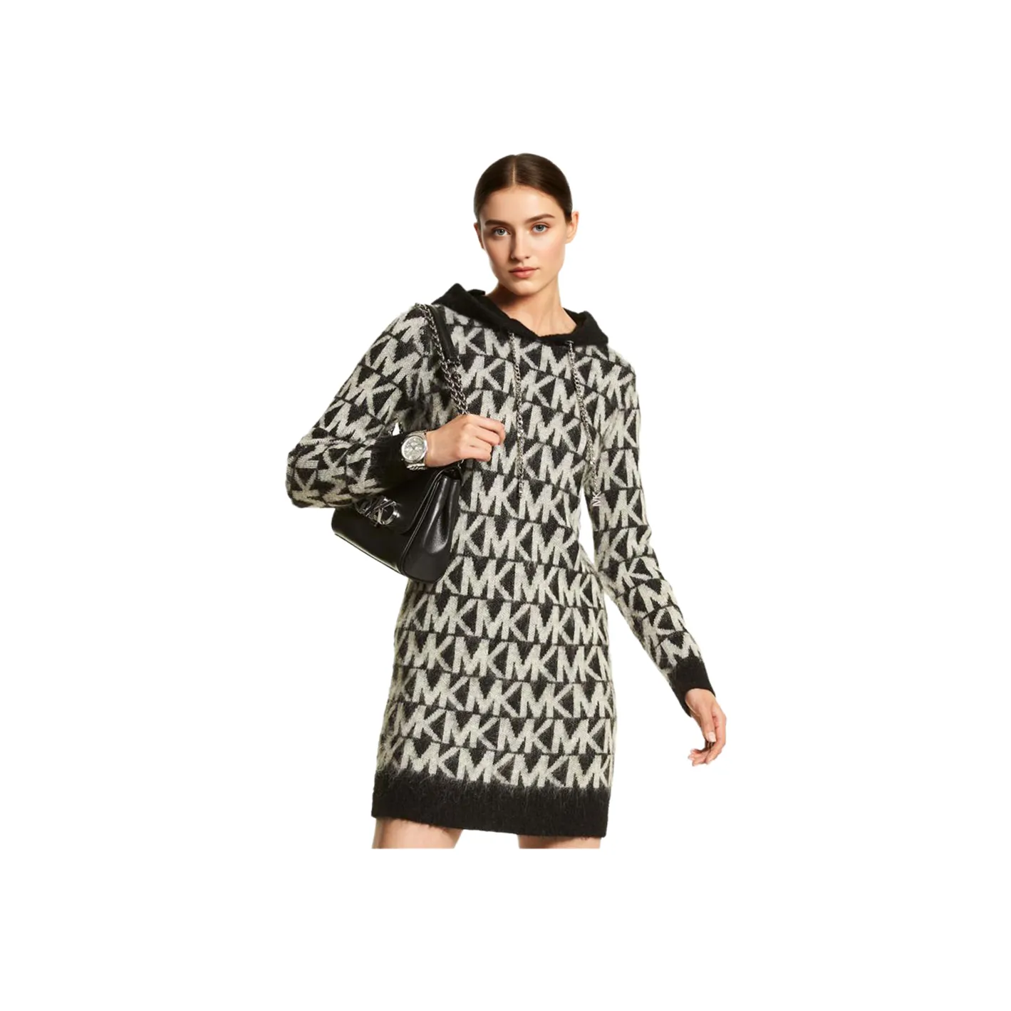 MICHAEL KORS SS23 Long Sleeved Dress Women's Black