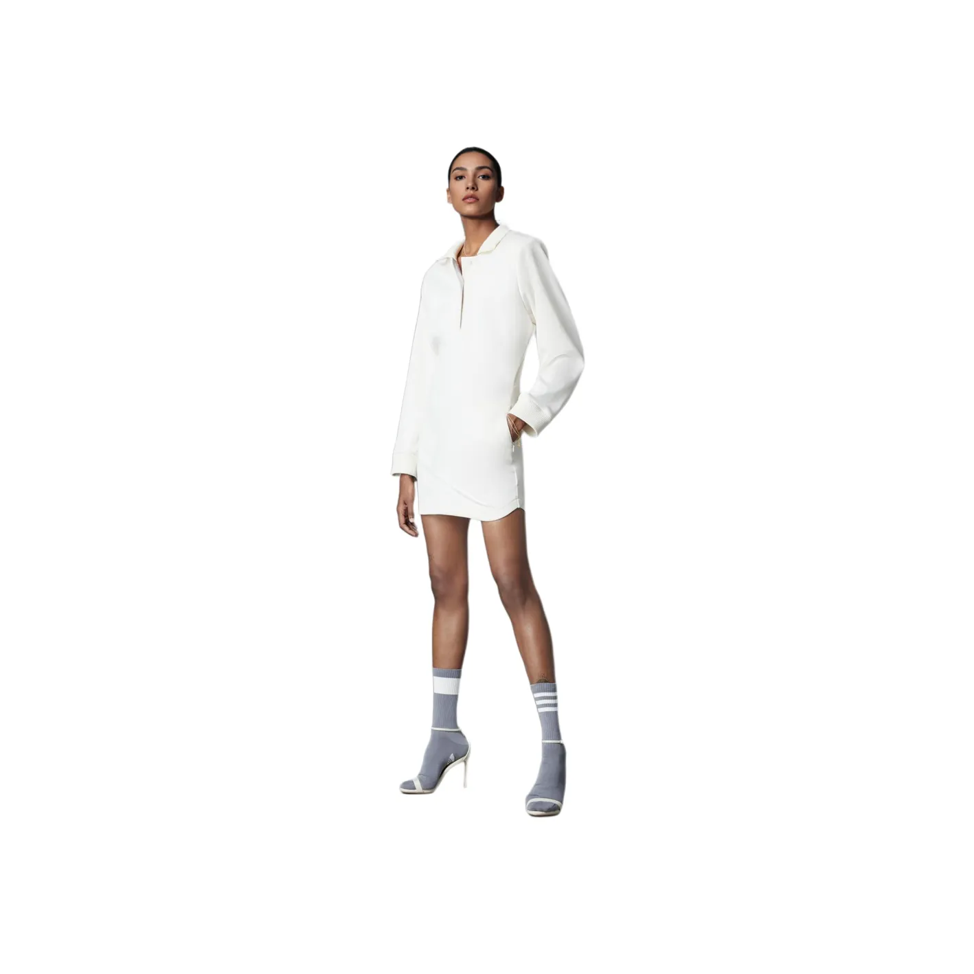 Adidas Originals BLUE VERSION Long Sleeved Dresses Women's Pink White