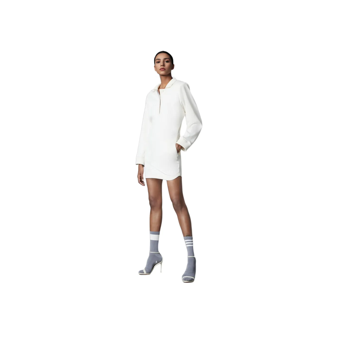 Adidas Originals BLUE VERSION Long Sleeved Dresses Women's Pink White