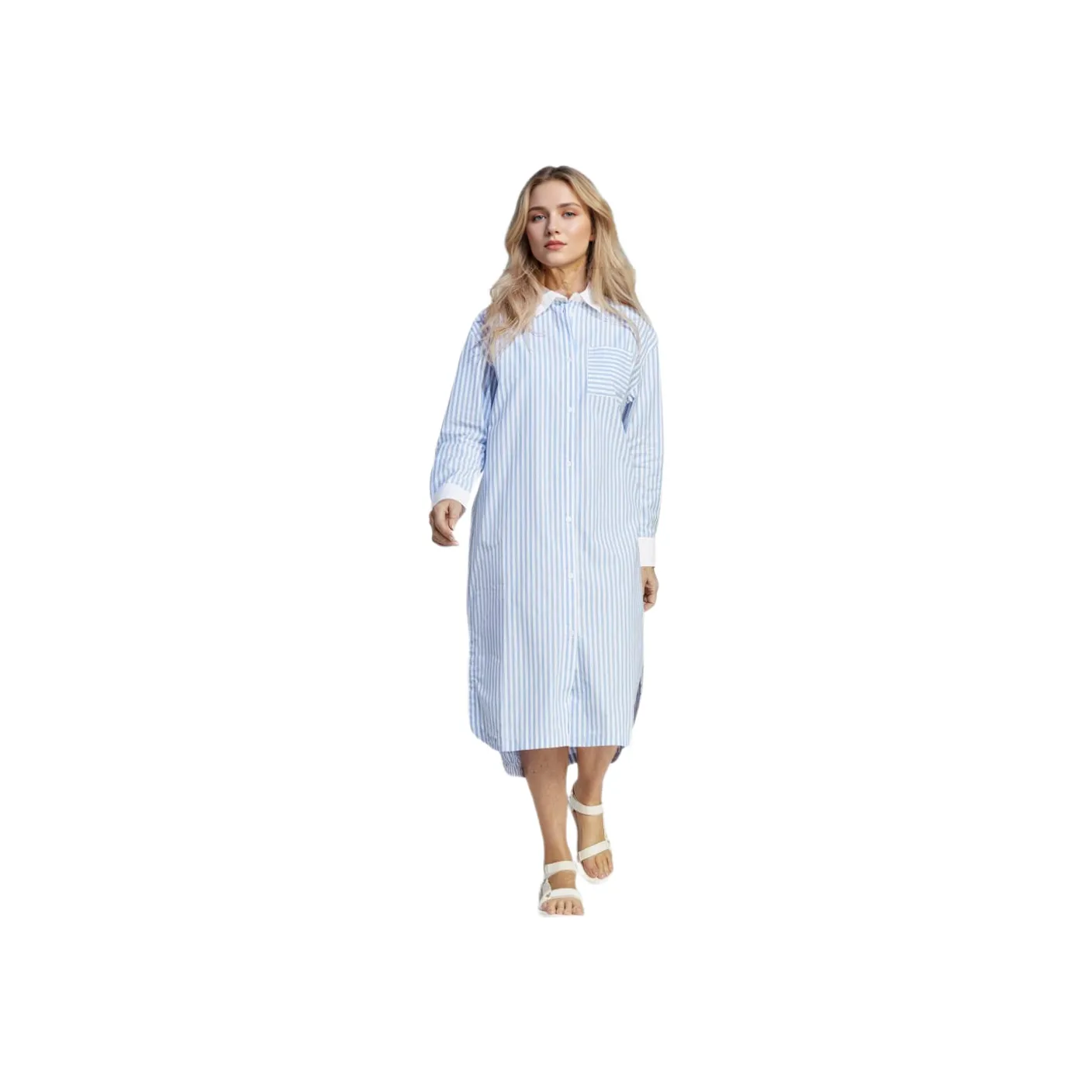 Adidas Originals Essential Long Sleeved Dresses Women's Blue