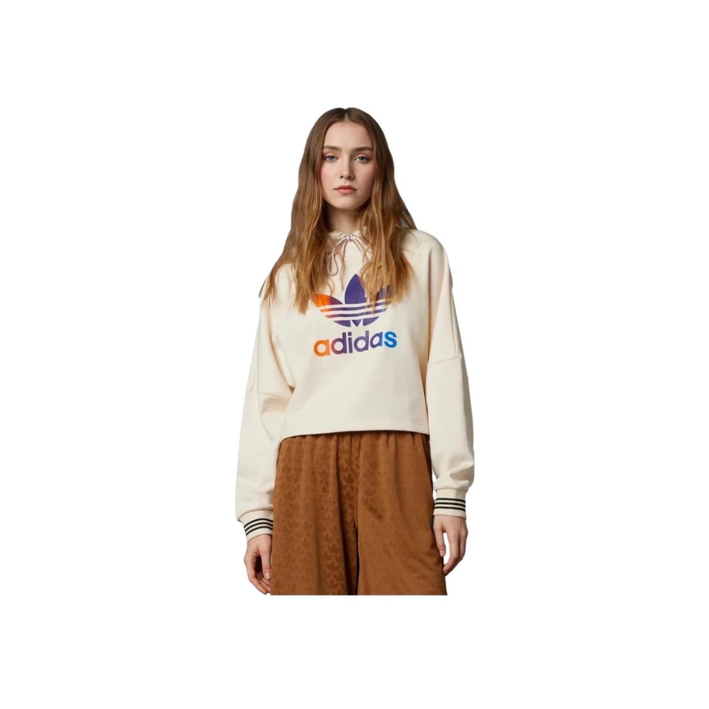 Adidas Originals SS23 Adicolor 70s Retro Series Sweatshirt Women's Miracle White