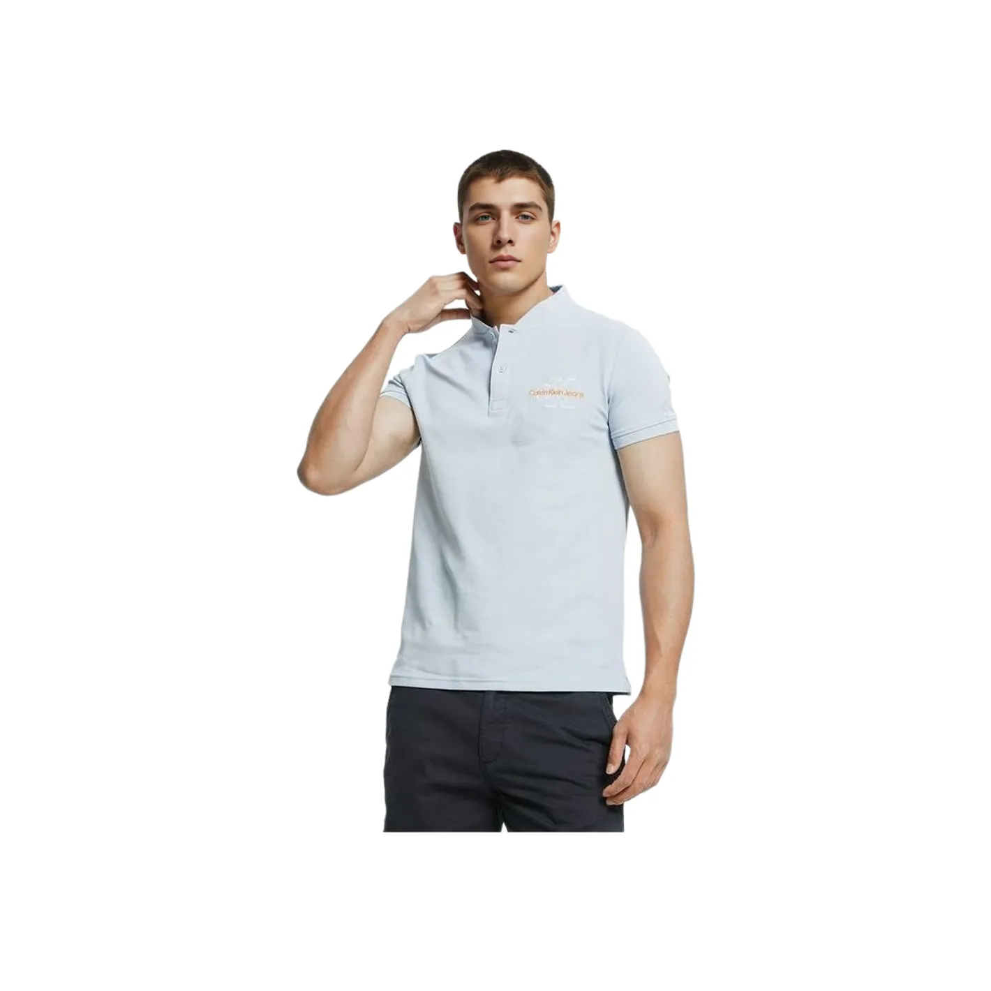 Calvin Klein Polo Shirts Men's Light Blue