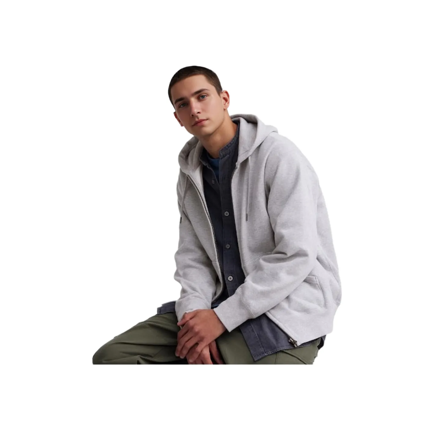 UNIQLO Свитшот Унисекс Небесный Серый