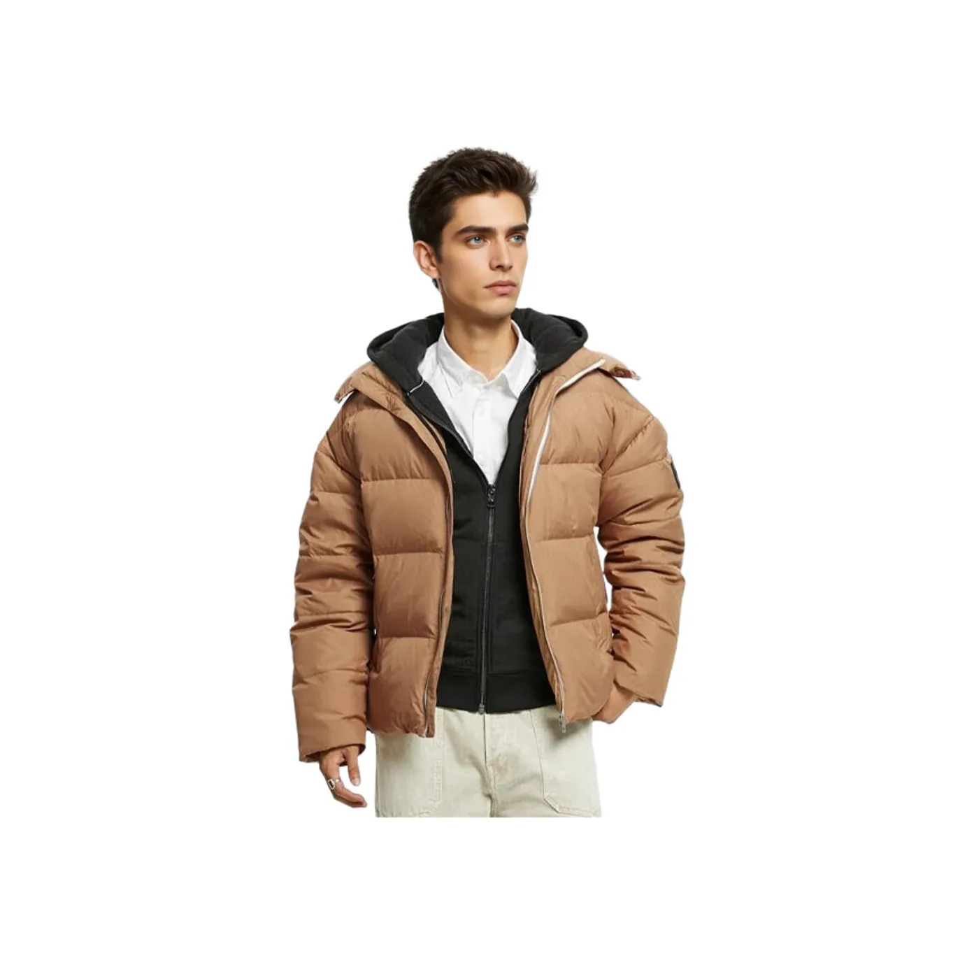 CALVIN KLEIN Пуховик Мужской CAMEL