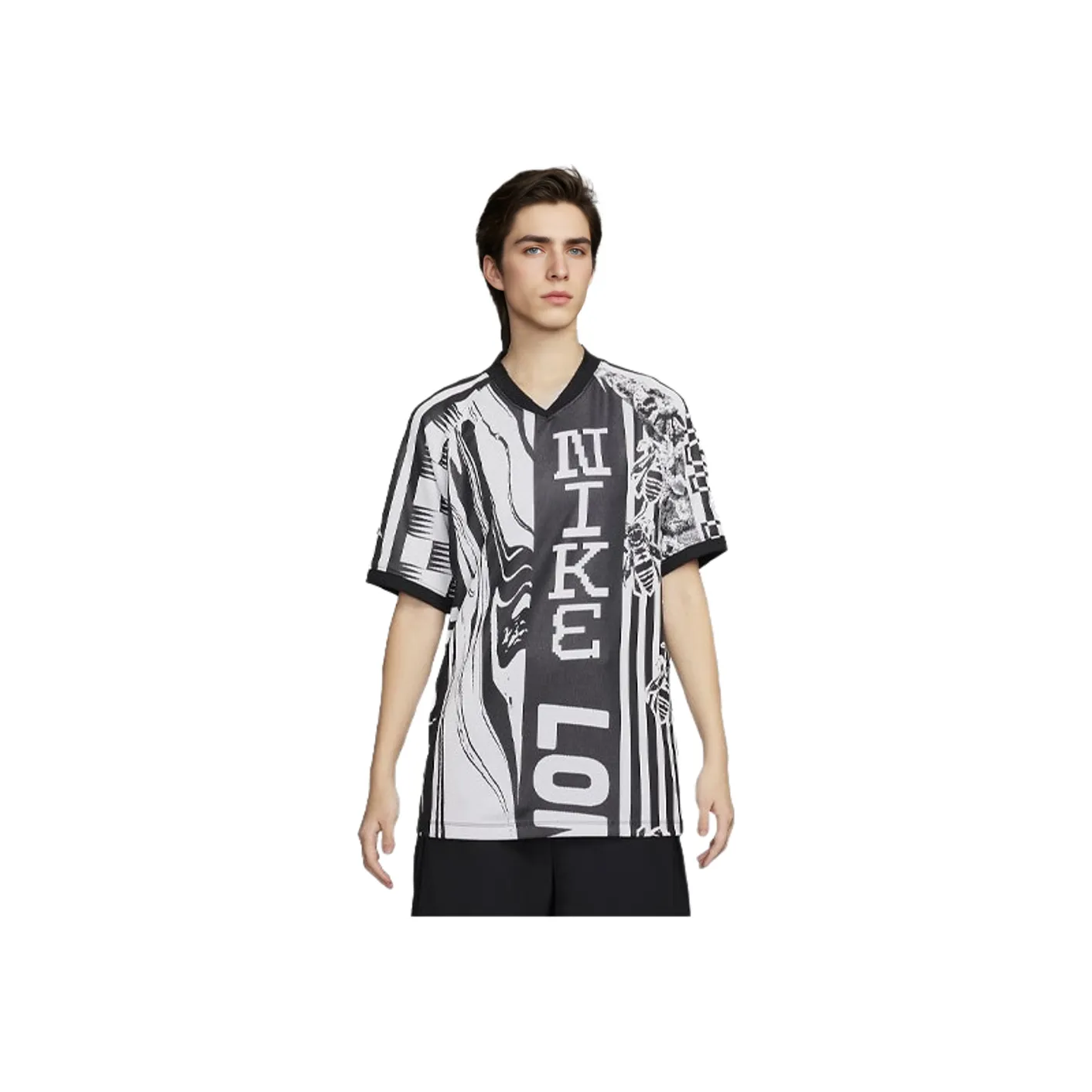 Nike SS24 Культура OF Football T-Shirt Унисекс Черный Белый