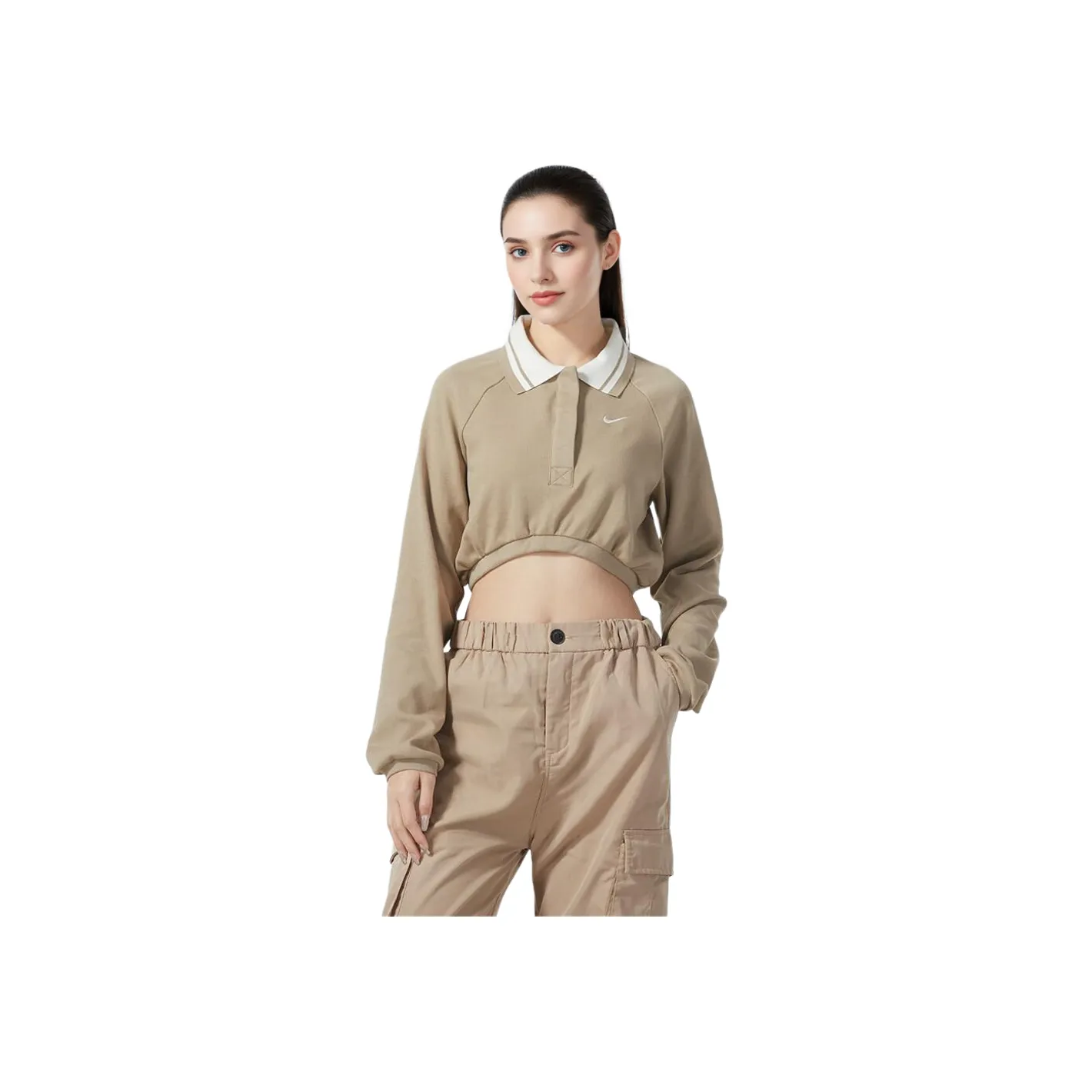 NIKE Хаки Женские Футболки