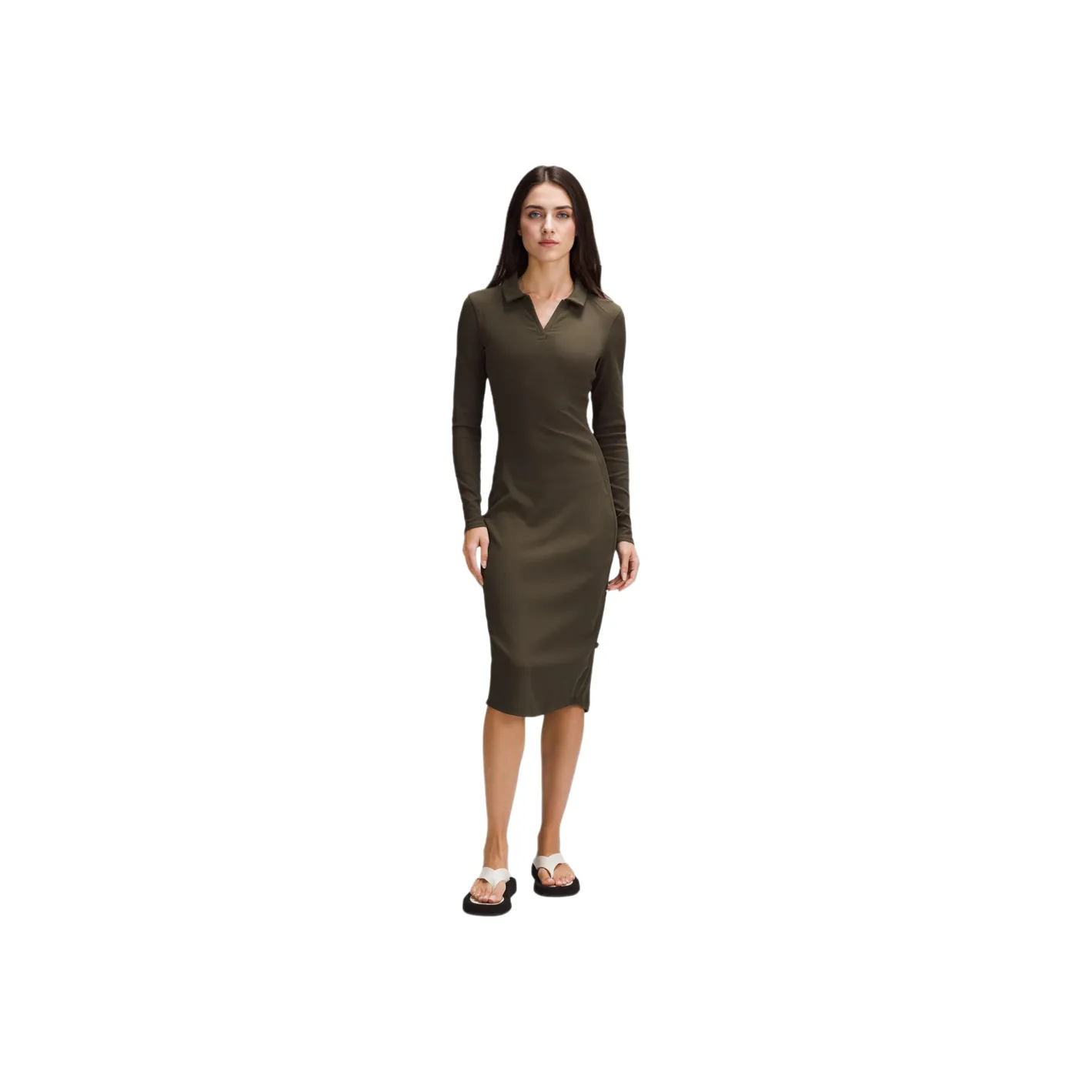 Lululemon Long Sleeved Dress Women's Dark Olive Green