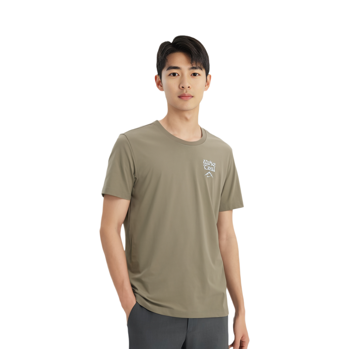 Nike DRI FIT Running T Shirt Men’s Khaki
