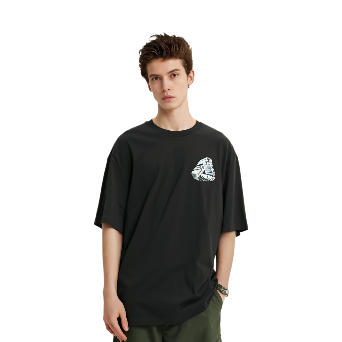 Футболка Palace SS23 TRI-CHROME T-SHIRT BLACK LogoT (черная) — фото 3