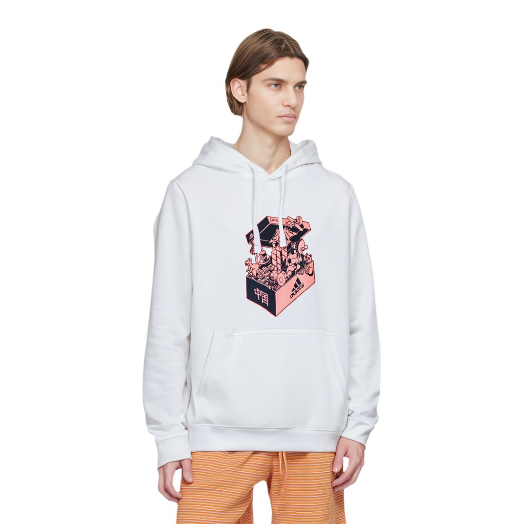Мужское худи adidas China Toys Hd (белое) — фото 3