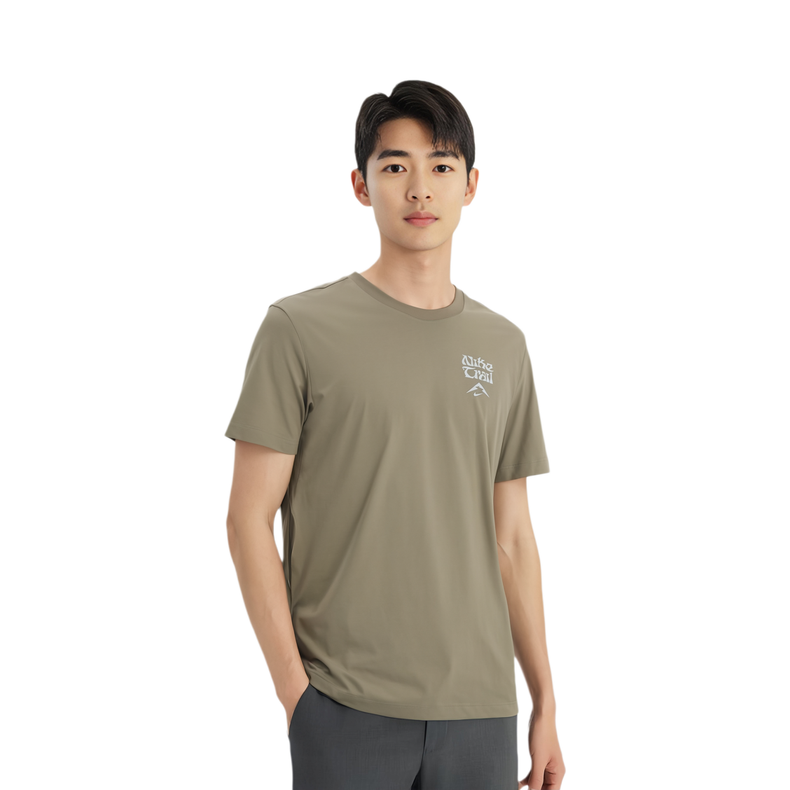 Nike DRI FIT Running T Shirt Men’s Khaki
