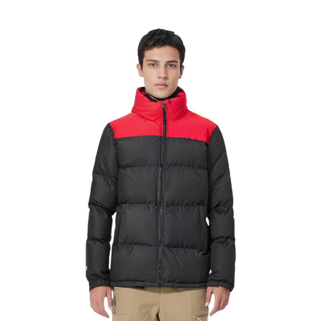 Мужская куртка Converse Colorblock Puffer (черно-красная) — фото 3