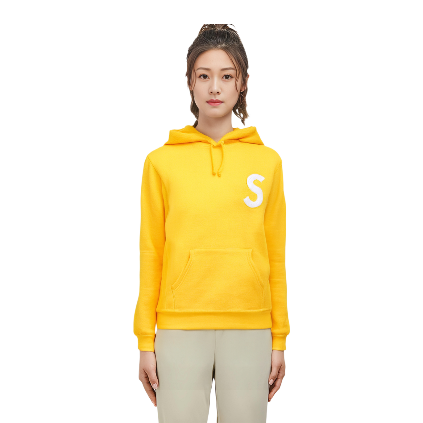 Худи Supreme SS20 Week 1 S Logo Hooded Sweatshirt (желтое) — фото 2
