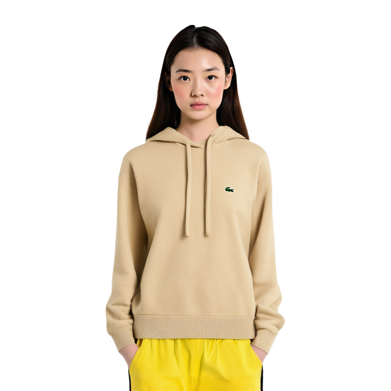Женские худи LACOSTE (какой-то цвет / каричневый / бежевый) — фото 3