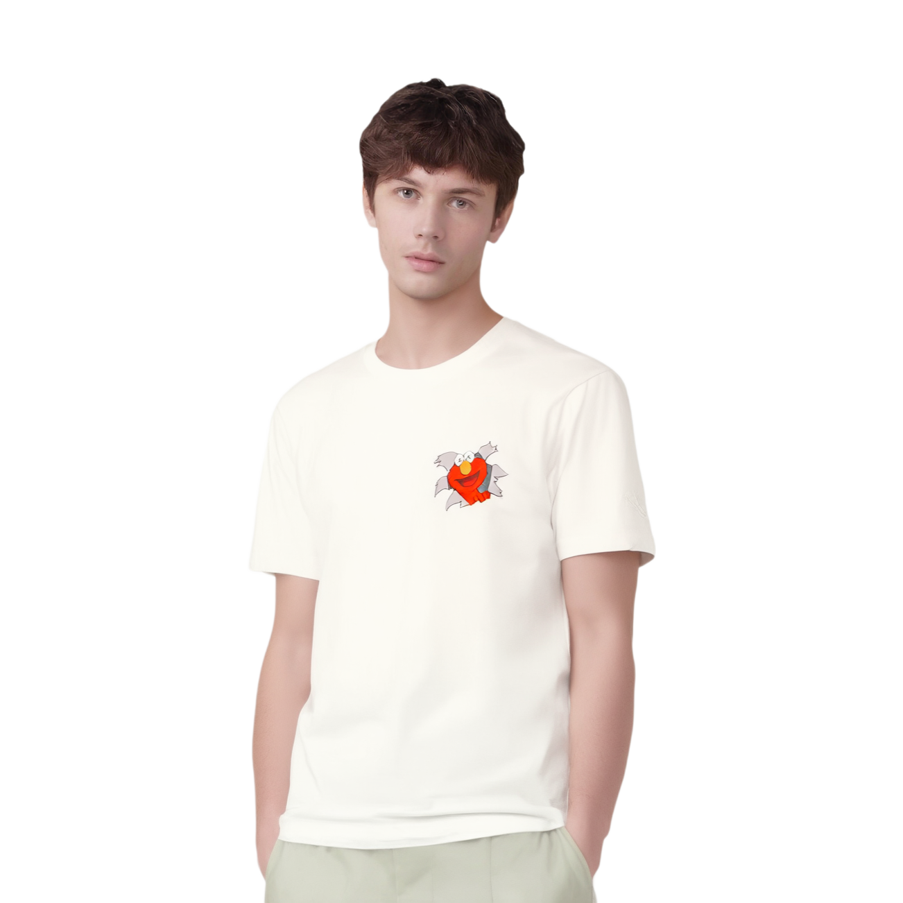 Унисекс футболка UNIQLO x kaws x sesame street T (белый) — фото 3
