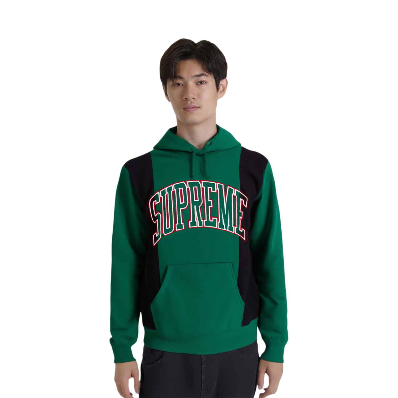 Худи Supreme FW19 Week 4 Paneled Arc Hooded Sweatshirt (зеленое) — фото 2