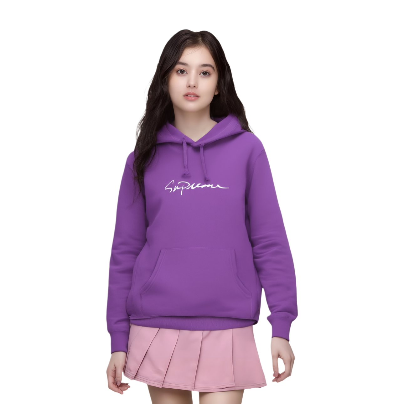 Худи Supreme FW18 Classic Script Hooded Sweatshirt (фиолетовое) — фото 2