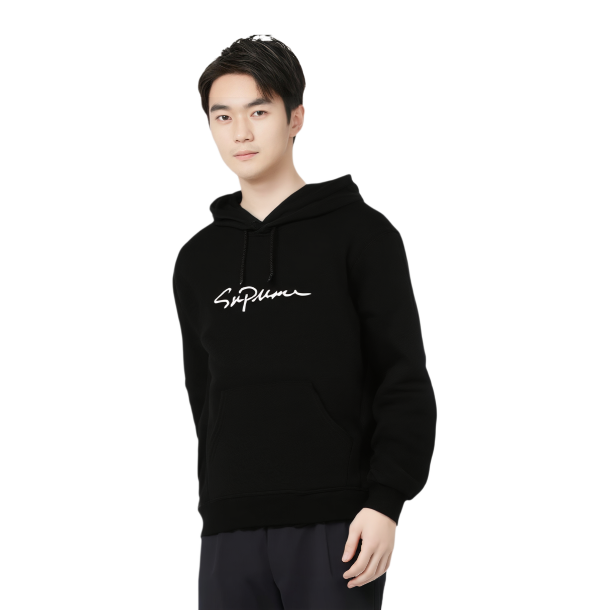 Худи Supreme FW18 Classic Script Hooded Sweatshirt (черный) — фото 4