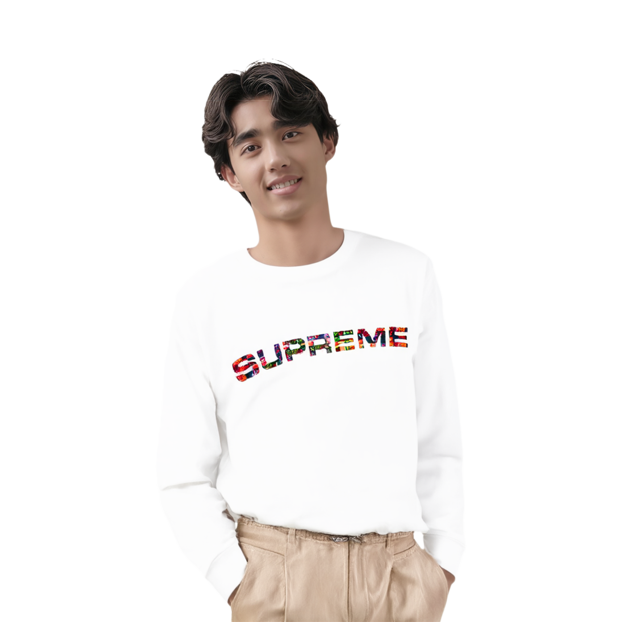 Лонгслив Supreme SS20 Week 5 Meta Logo L/S Top (белый) — фото 3