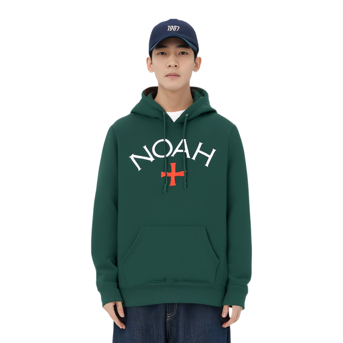 Унисекс худи NOAH Core Logo Hoodie Forest Green Logo (зеленая) — фото 4