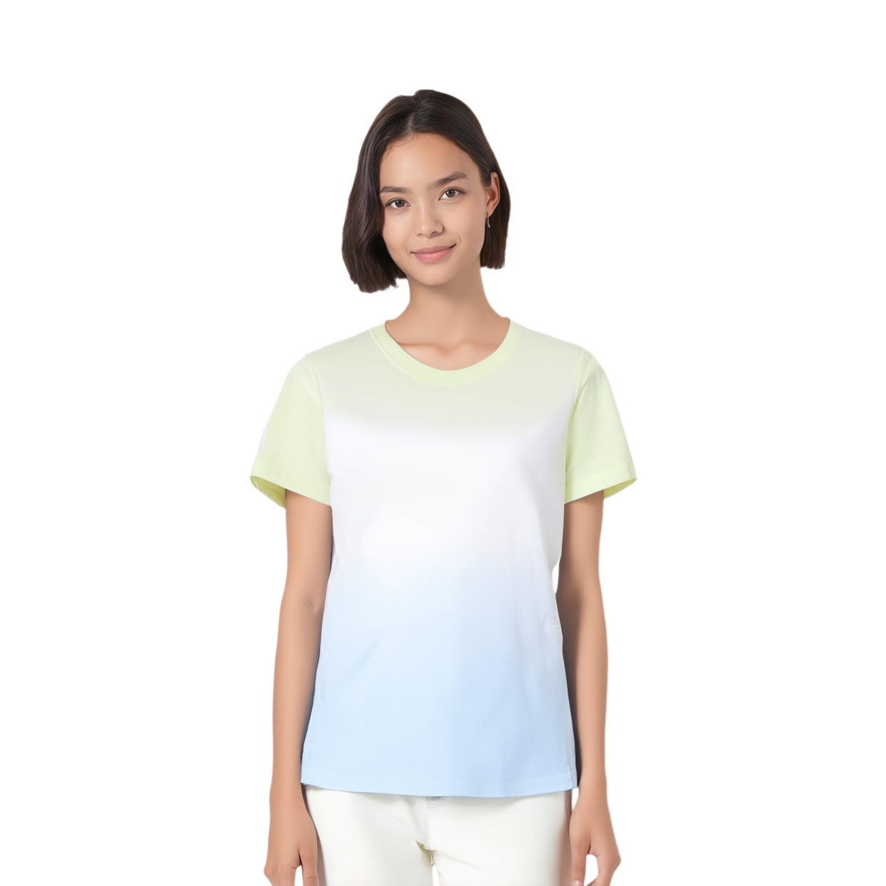 Anta Running Collection Running T Shirt Women’s Aqua Cloud Blue/All Over Print