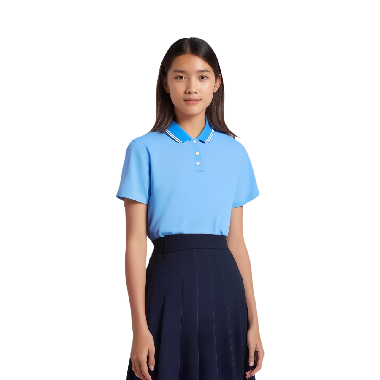 Женская футболка Nike Dri-Fit logoPolo (синий) — фото 6
