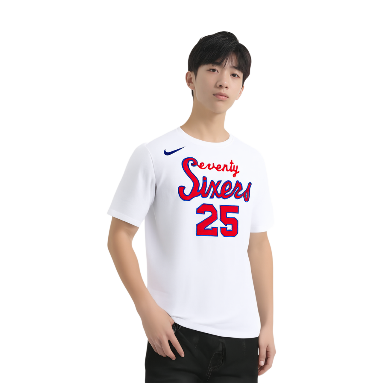 Мужская футболка Nike DRI-FIT NBA Philadelphia 76ers (белая) — фото 3