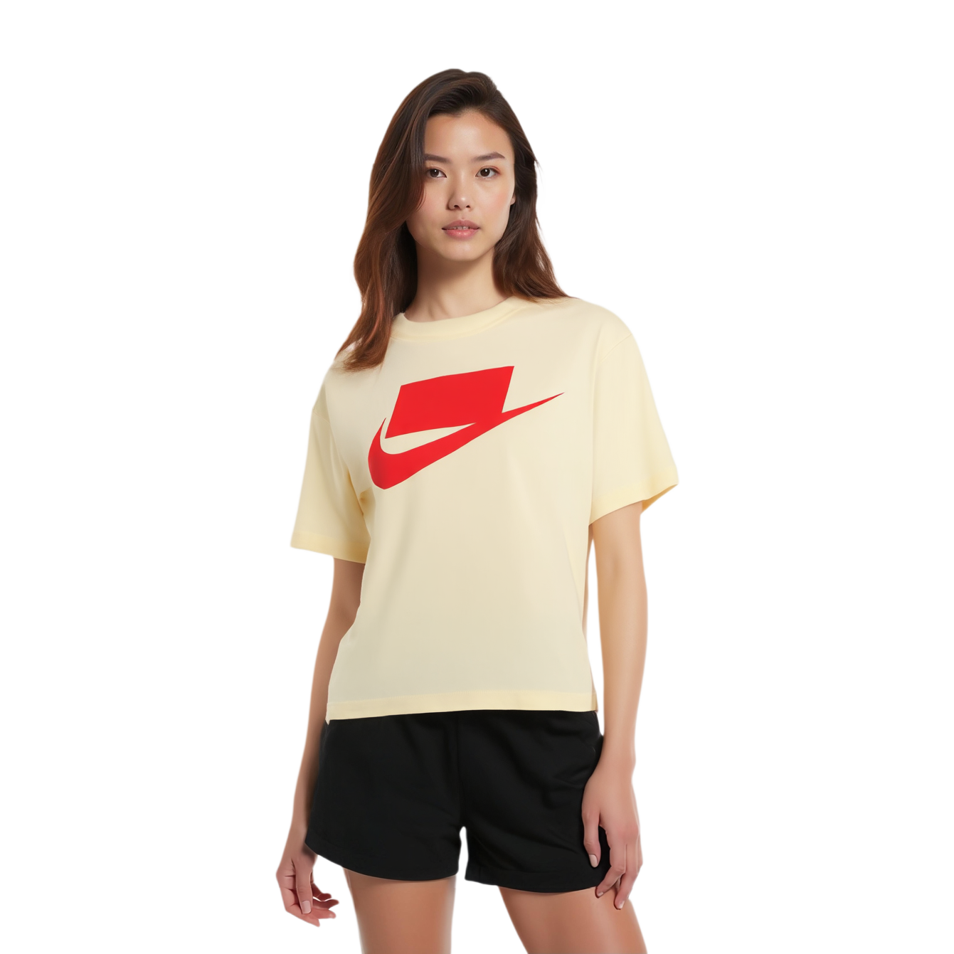 Женская футболка Nike (светло-желтая) — фото 4