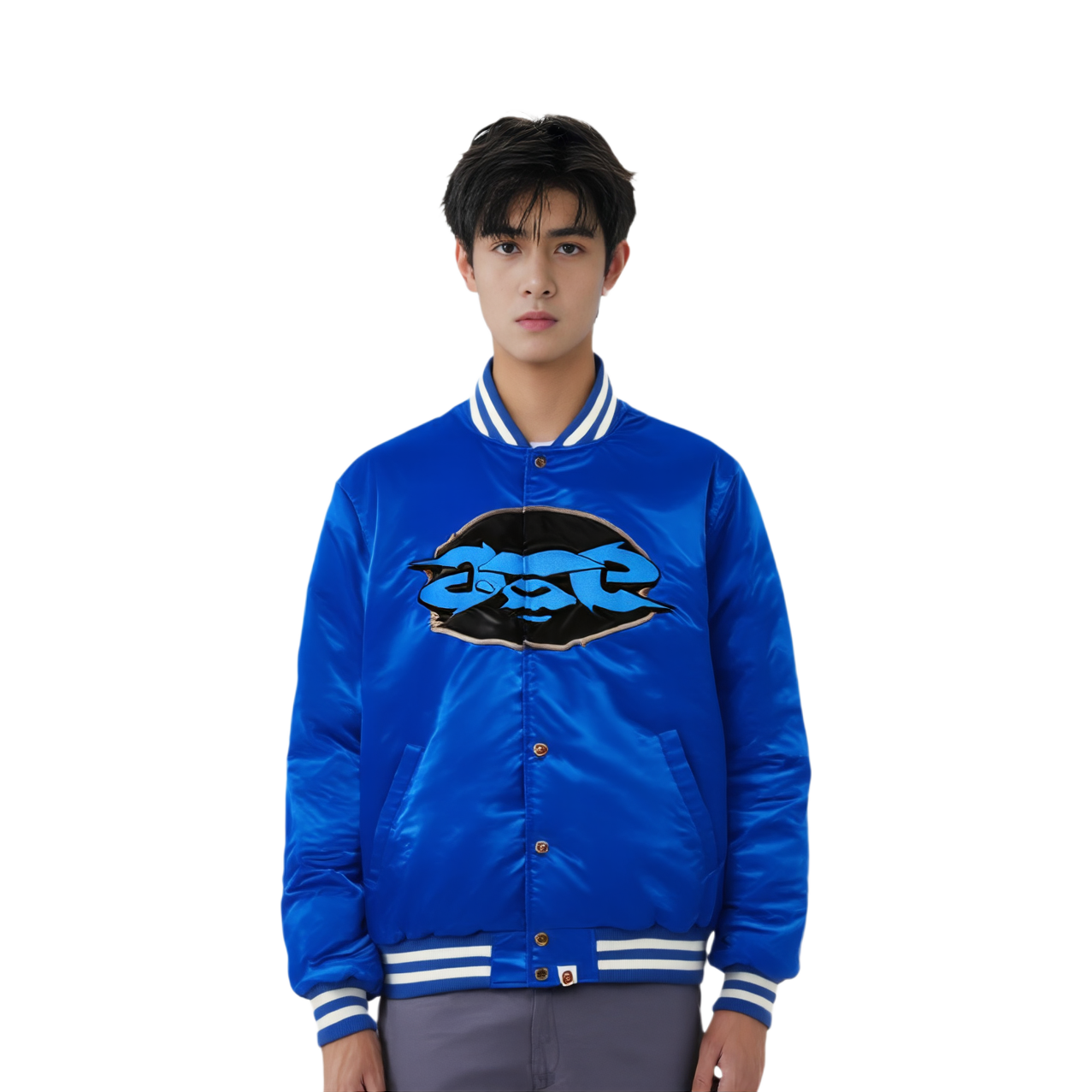 Мужская куртка A BATHING APE Baseball Jacket (черная) — фото 3