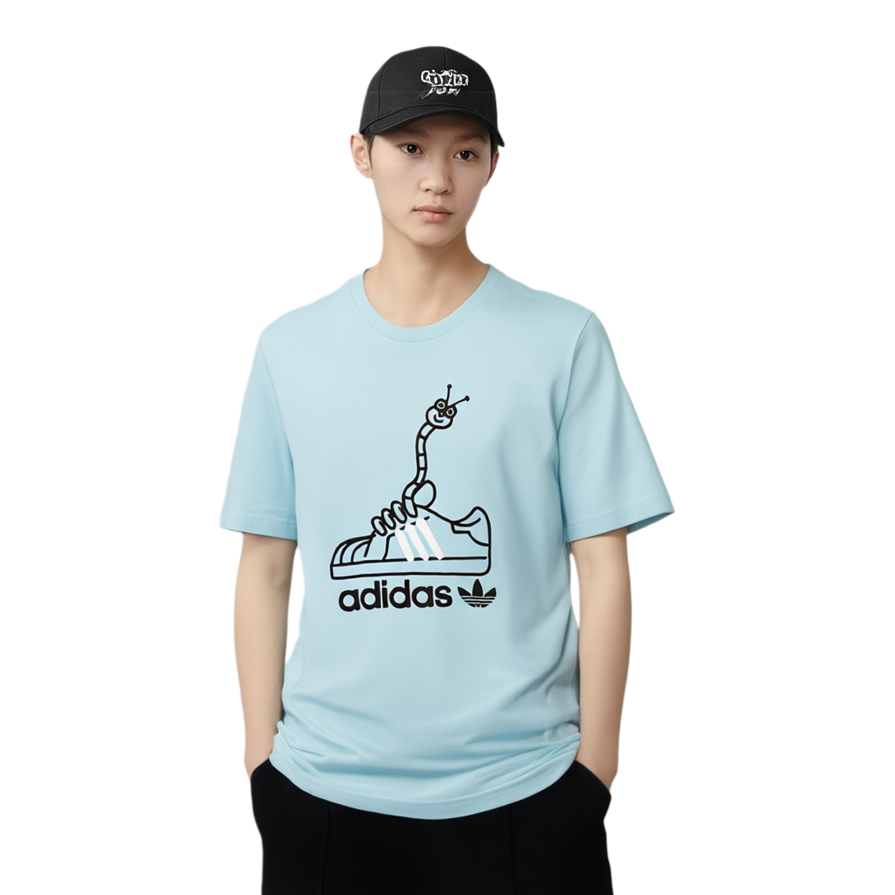 Мужская футболка adidas (голубая) — фото 3