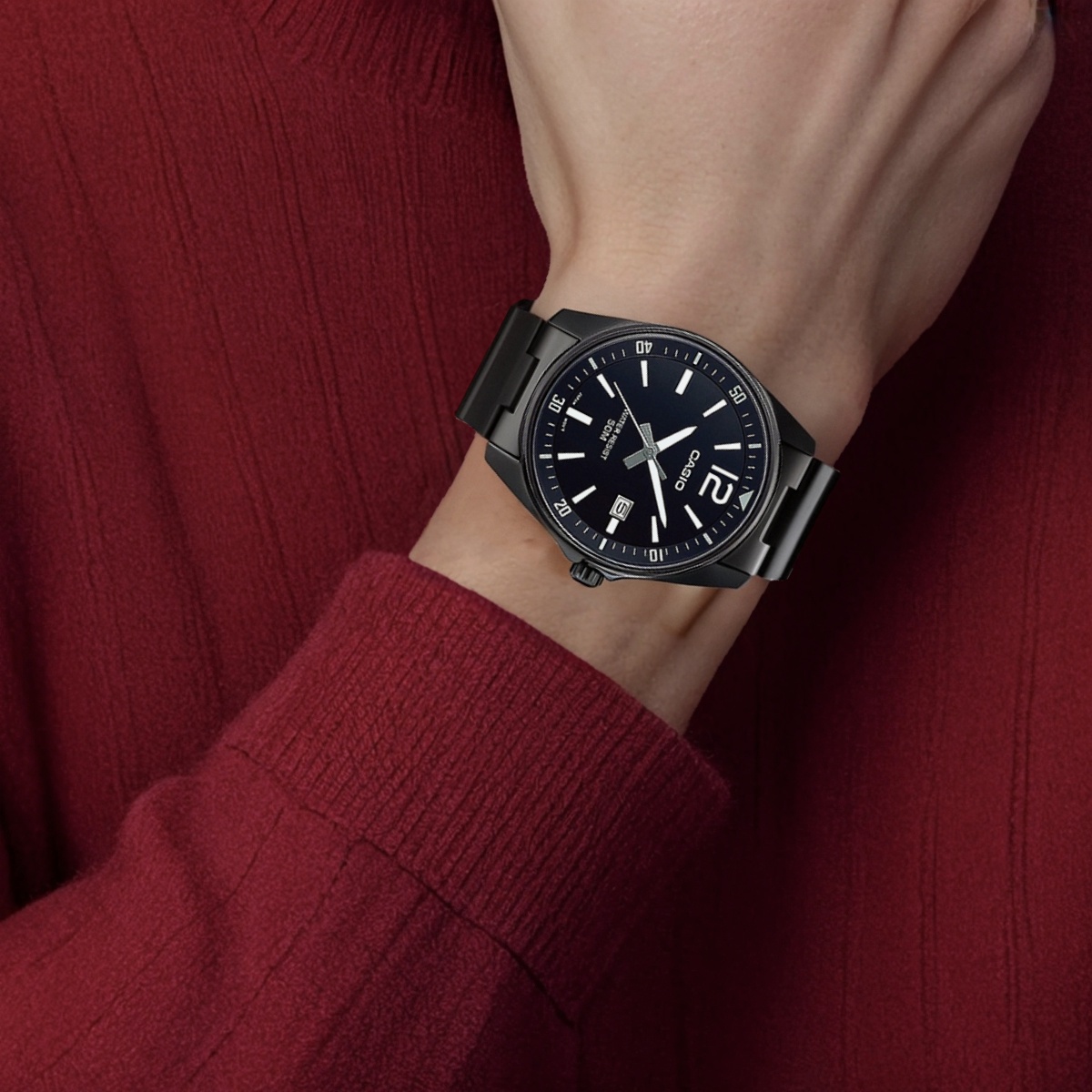 Мужские часы Casio Standard Minimalist (серебристо-черные) — фото 5