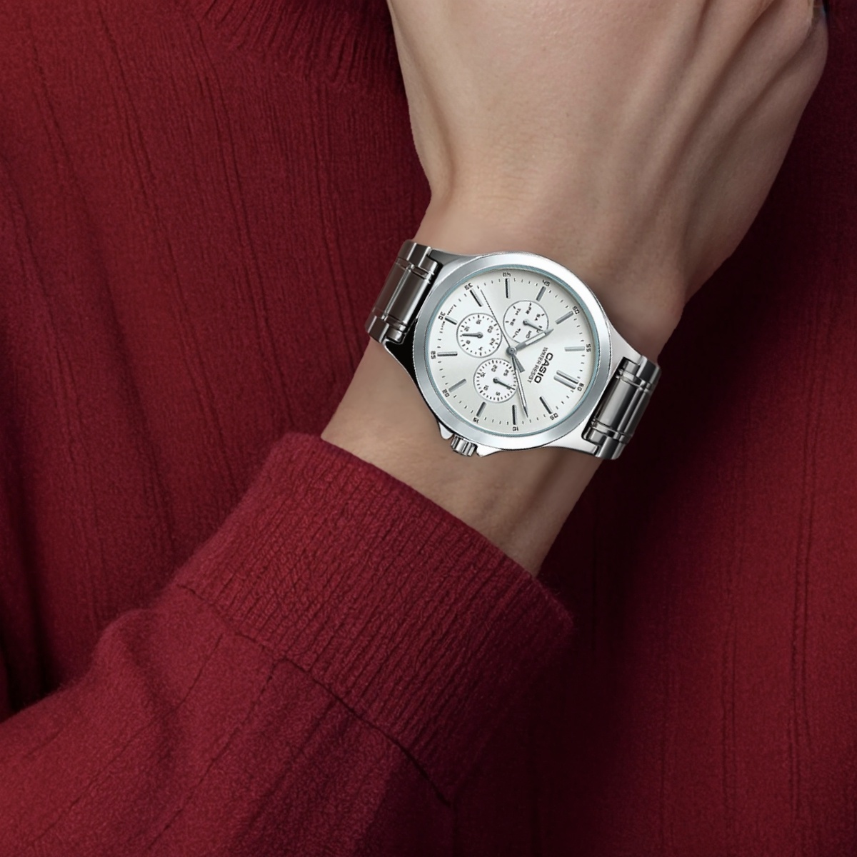 Мужские часы Casio MTP-V300D-7A (серебряные) — фото 5