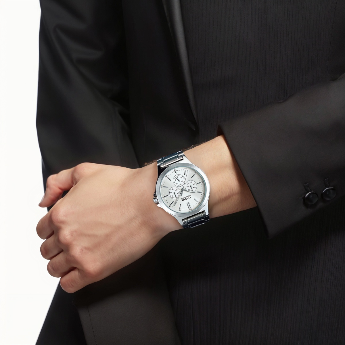 Мужские часы Casio MTP-V300D-7A (серебряные) — фото 7