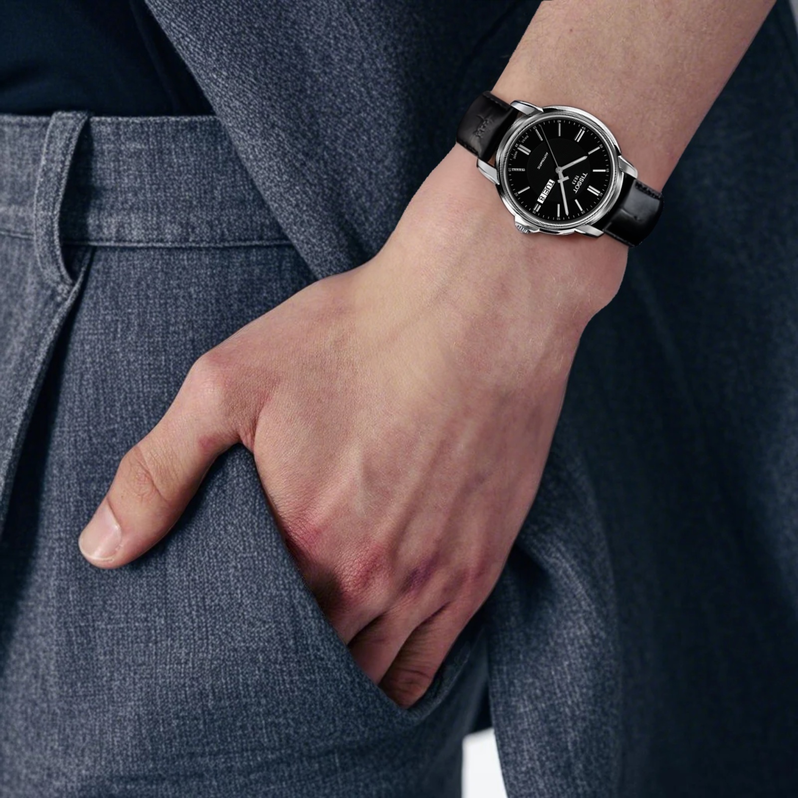 Мужские часы TISSOT 39mm (черные) — фото 6
