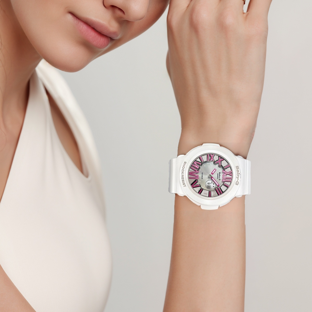 Женские часы Casio Baby-G 3D Index (серебряные) — фото 3