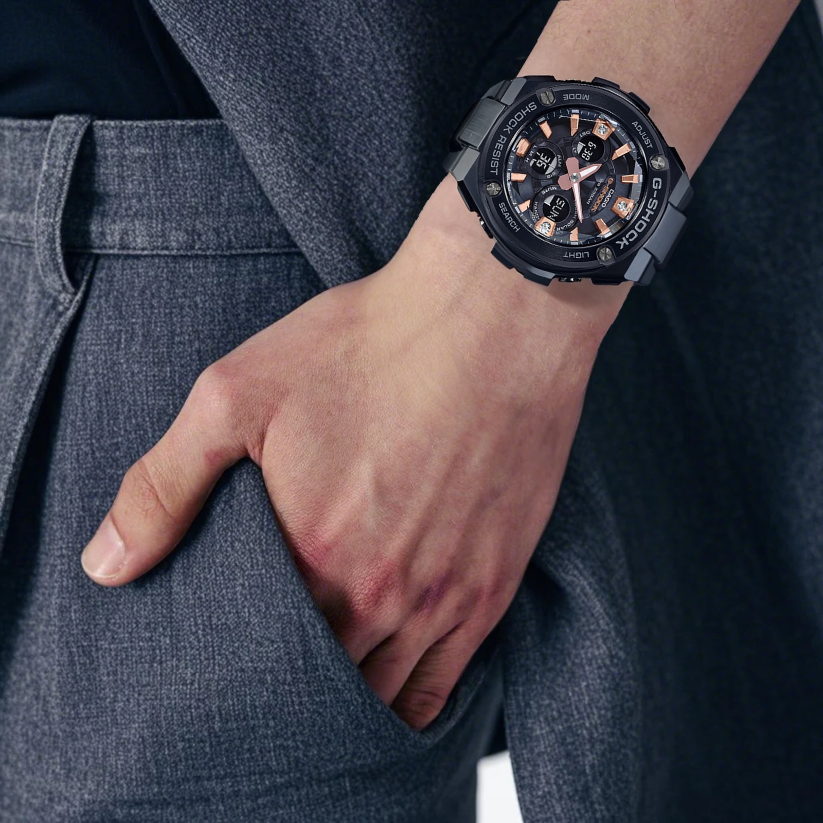 Мужские часы Casio G-STEEL (черные) — фото 5