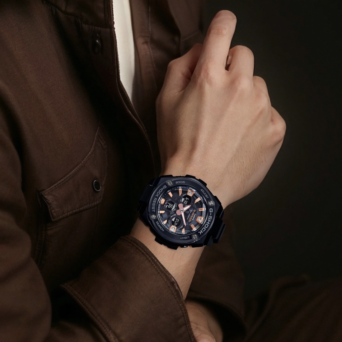 Мужские часы Casio G-STEEL (черные) — фото 2