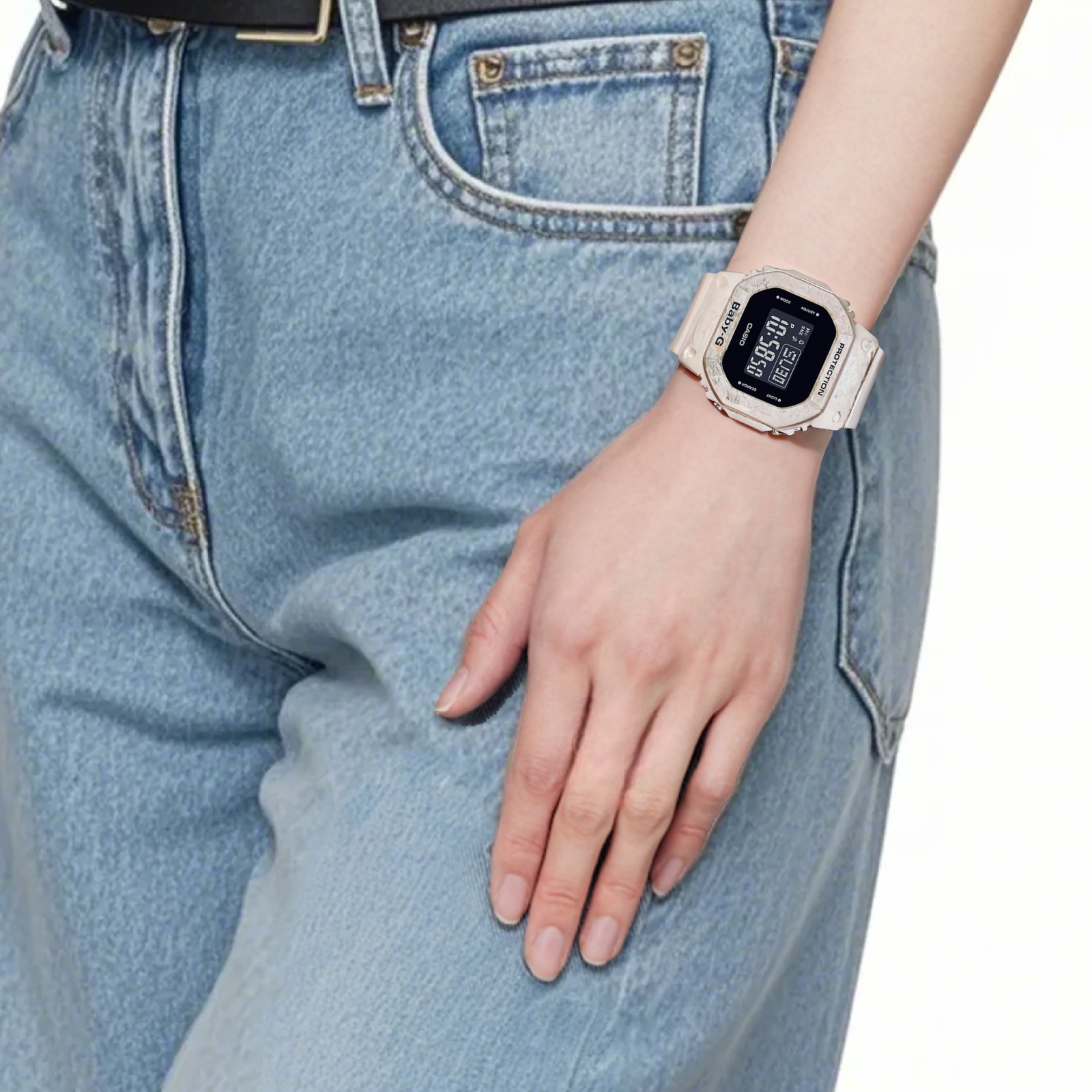 Женские часы Casio BABY-G Utility Wavy Marble (черные) — фото 5