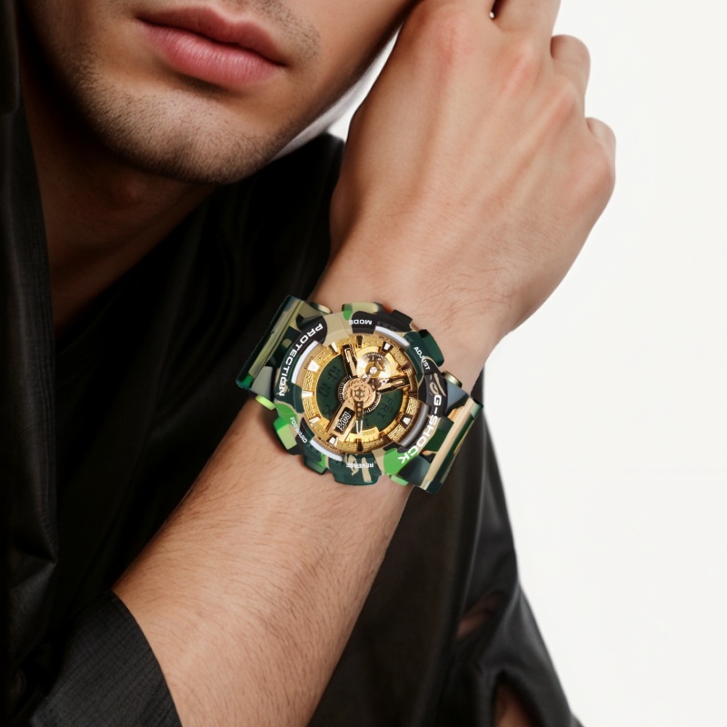 Мужские очки Casio G-Shock x BAPE (золотые) — фото 8